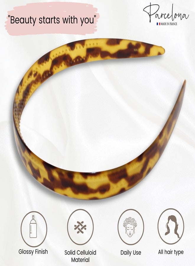 Parcelona French Wide 3/4" Celluloid Headband Women Hair Accessories, Made in France (Savana, 3/4") - Image 4